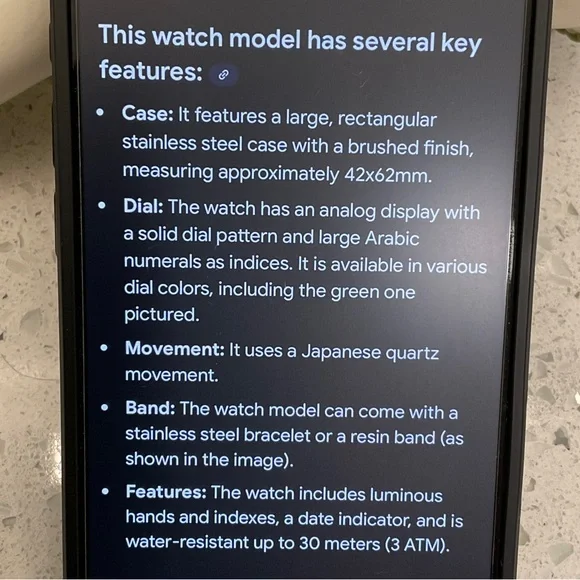 Croton Green Dial Watch with Black Strap - Picture 6 of 7